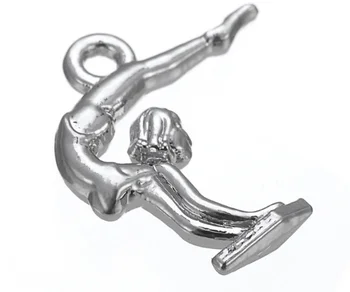 

50pcs Charm Women's Sports Aerobics pendant 1g Antique silver gold Handmade earrings bracelet necklace Jewelry Making DIY