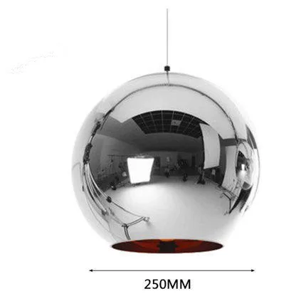 Подвеска в виде стеклянного шара, современные люстры, зеркальный шар, подвесной светильник, светильник для дома, кухни, декоративное освещение - Цвет абажура: chrome 250mm