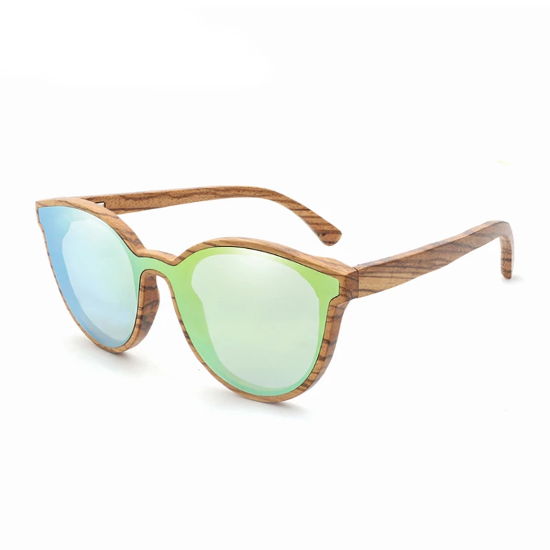 2022 New Wood Sunglasses Women/Men Round Bamboo Sun Glasses Zebra 