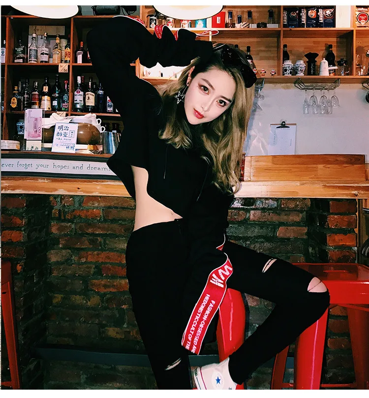 Новинка 2019, черная Розовая Толстовка Kpop, женская летняя Короткая Толстовка с капюшоном, пуловеры, летние топы женские уличная толстовка с
