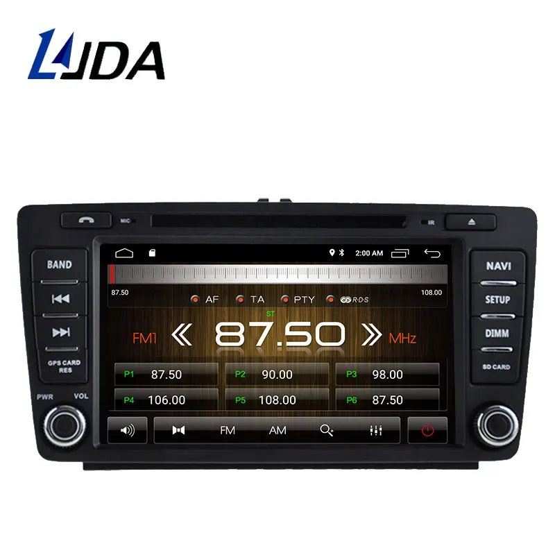 Best LJDA 8 Inch 2 DIN Anrdroid 9.1 Car DVD Player For SKODA Octavia 2009-2013 Bluetooth WIFI GPS Navigation Radio Multimedia 2G RAM 3