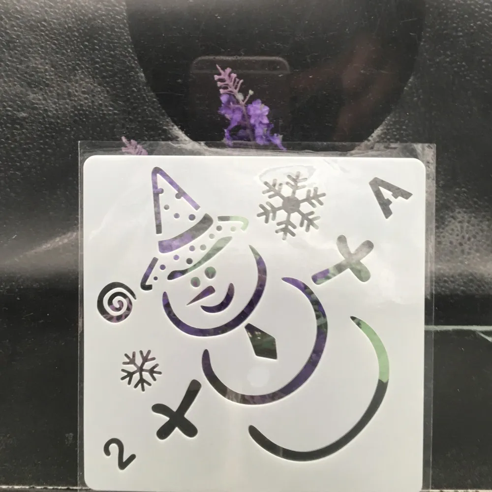 13cm Snowman Snowflake DIY Layering Stencils Wall Painting Scrapbook Coloring Embossing Album Decorative Card Template |