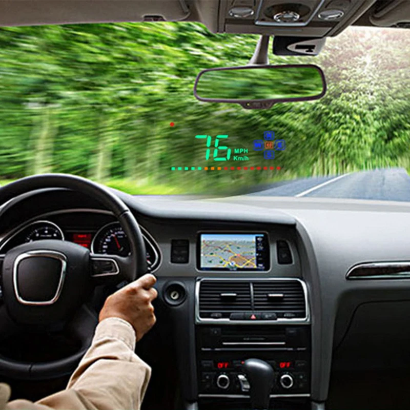 A2 автомобиля HUD Дисплей Спидометр с сигналом превышения скорости сигнализации Фюле потребления Plug& Play авто-Стайлинг лобовое стекло проектор для автомобилей с напряжением 12 В