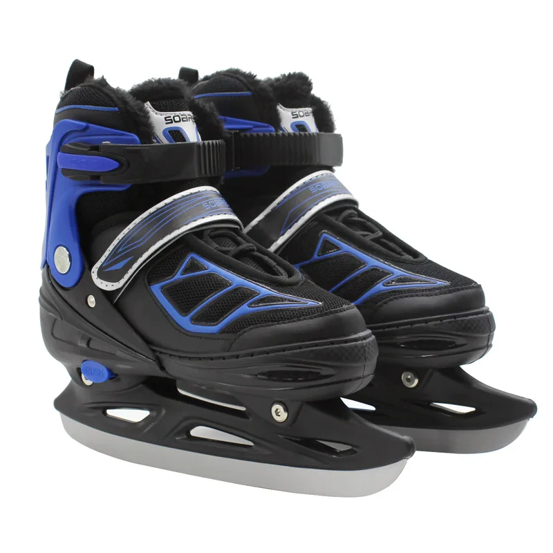 1 пара для взрослых женщин и детей, зимние коньки со льдом, обувь с регулируемым лезвием для льда, теплые, термальные, для хоккея, катания на коньках для девочек и мальчиков