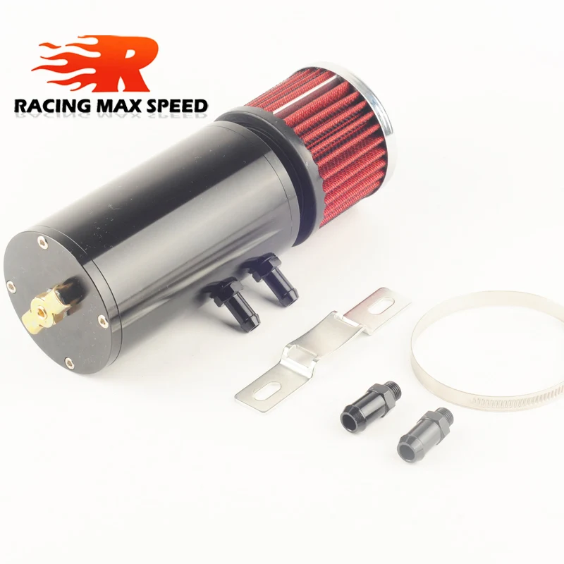 

High Quality racing auto motorcycle Aluminium fuel tank oil catch tank with filter black OCT1118