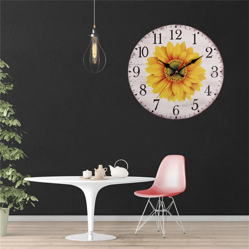 Винтажные деревянные настенные часы Horloge украшение дома гостиная кварцевые иглы бесшумные настенные часы для дома Бесплатная доставка 9M21