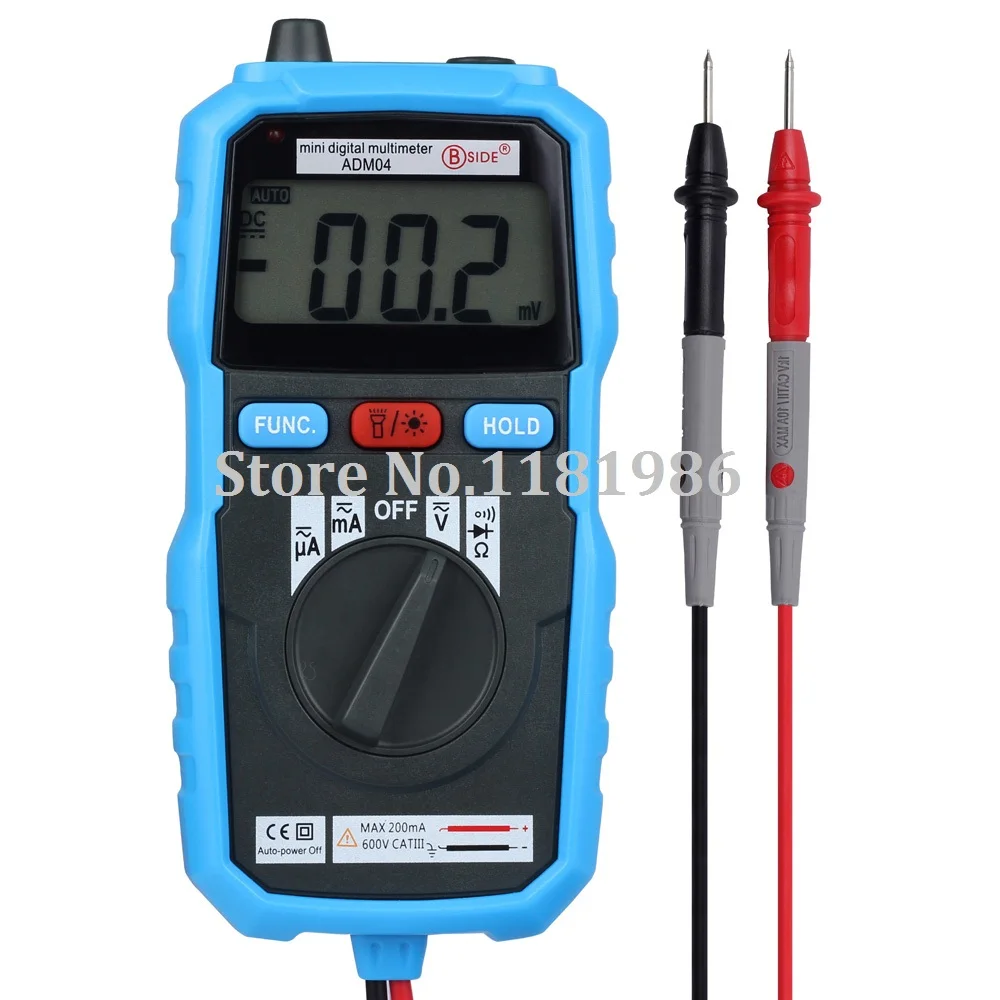 

Bside ADM04 LCD Digital Multimeter Mini Pocket 2000 Counts DMM DC/AC Voltage Current Meter Diode Tester Auto Ranging Multimetro