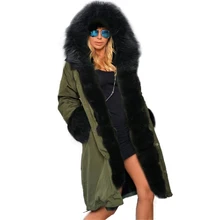 Women’s winter warm jackets Female Long Cotton Jackets Coats Windbreaker Long basic Faux Fur Hats Coat Winter Parka Overcoats