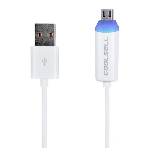 Горячая Распродажа COOLSELL New II 1 м 3 фута(2 м 6 футов) Micro USB 2,0 Дата-кабель светодиодный кабель для быстрой зарядки и синхронизации питания высокого качества-черный, белый - Цвет: white