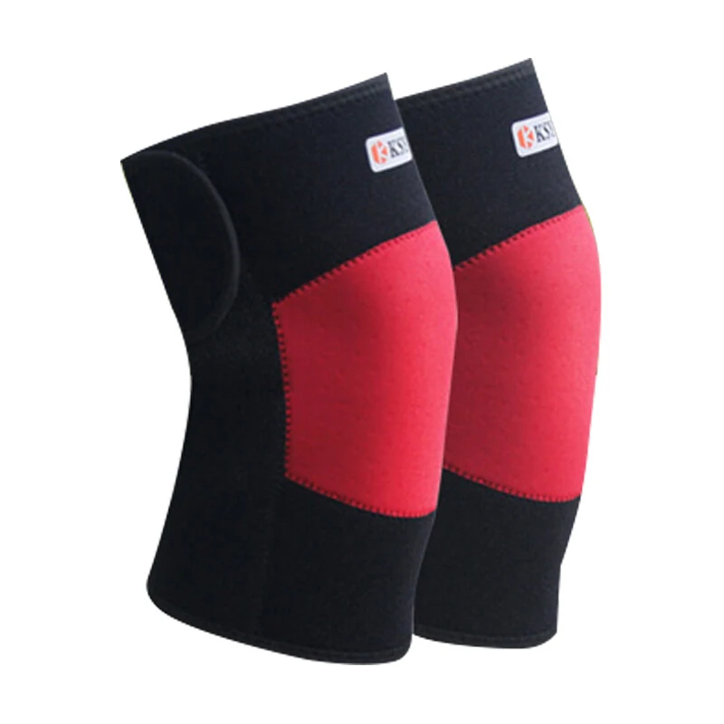 Пара теплых наколенников Магнитная терапия поддержка эргономичная регулируемая поддержка Фитнес Бег Велоспорт холодная изоляция - Цвет: Red