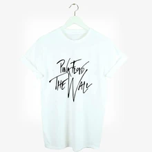 Rock Music Pink Floyd The Wall Print White Short Sleeve Tee Women Tee Harajuku Tshirt TShirts Streetwear Rock Punk Heavy Metal