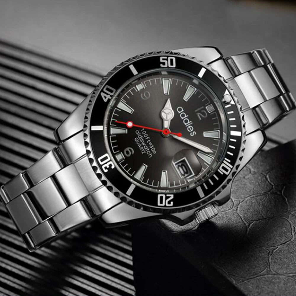 Relojes Hombre, новинка, мужские часы Aidis, Топ бренд, роскошные полностью стальные бизнес кварцевые часы, мужские военные спортивные водонепроницаемые часы