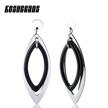 Свадебные серьги длинные Керамика Серьги для Для женщин Серебряный геометрические серьги с двойными овальный ювелирных изделий в богемном стиле рождественские подарки