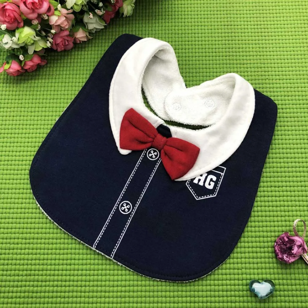 Нагрудники для маленьких мальчиков, хлопковый комбинезон с галстуком-бабочкой для маленьких джентльменов, дизайнерский передник для кормления, милая бандана, нагрудник, шарф, полотенце, водонепроницаемый