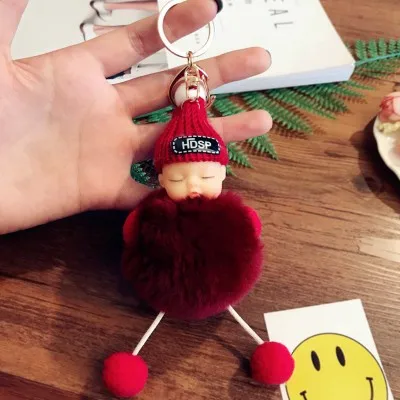 Мяч Kawaii разноцветный плюш мягкий кулон в форме кролика игрушки металлическая пряжка для мобильного телефона для детей подарок на день рождения, подвеска для автомобиля, A069 - Цвет: 06