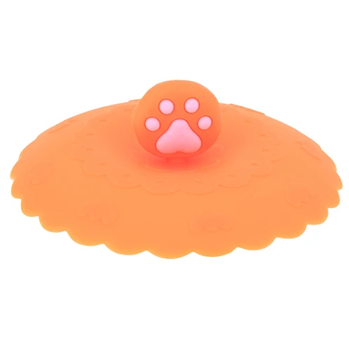 Orange Vktech 10 см Diy Силиконовый Мультфильм чашка крышка герметичная термоизоляция чашка крышка пищевого класса силиконовые крышки Милая крышка чашки X1 - Цвет: Orange