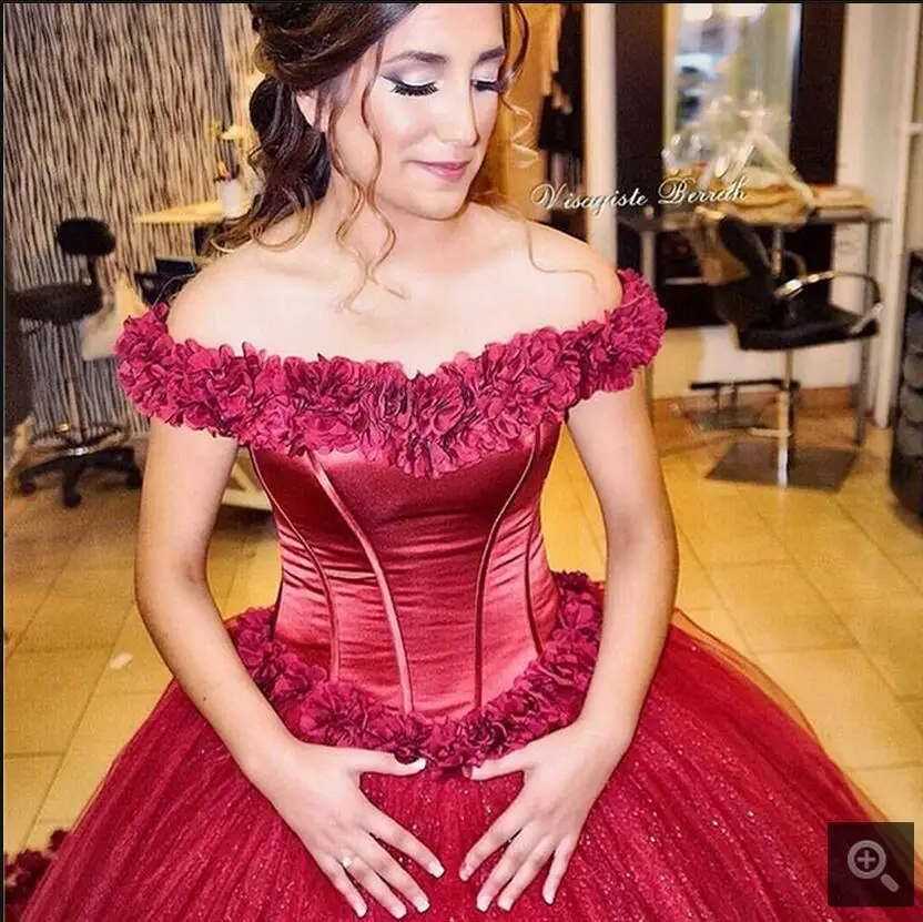 Vestidos de Fiesta модест бальное платье бургундия Пром Платья с плеча Длина Пола с Цветок пром платья горячие