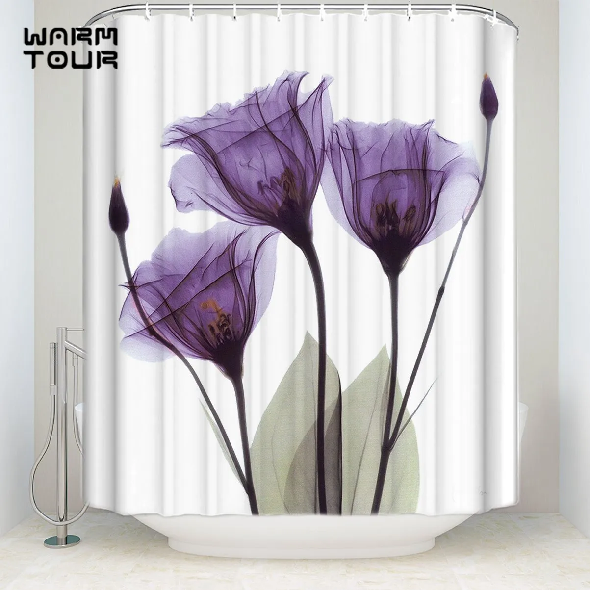 Bath Shower Curtains Home Decoration Contemporary Elegant Lavender Hope