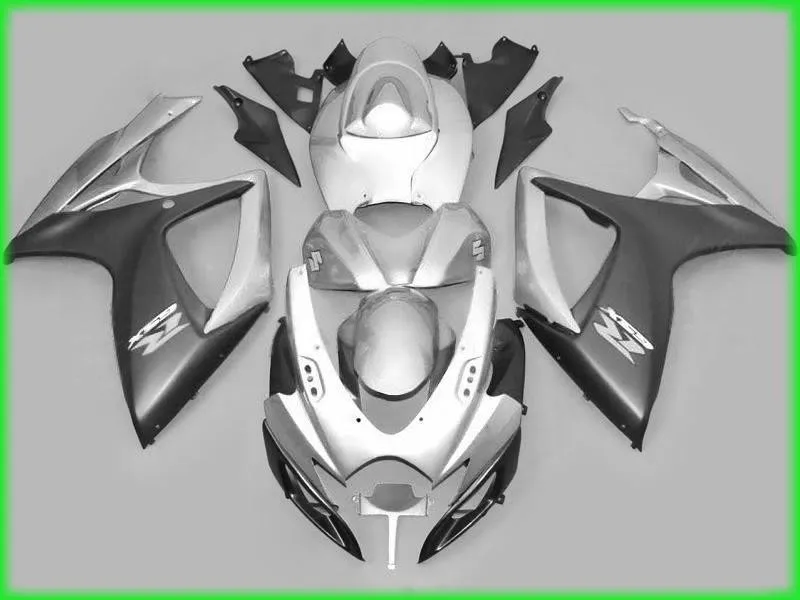 Новинка; Лидер продаж; инъекций Moto запчасти fairngs для suzuki GSXR 600 750 2006 2007 белый стикер черный обтекателей GSXR750 06 07 HQ155