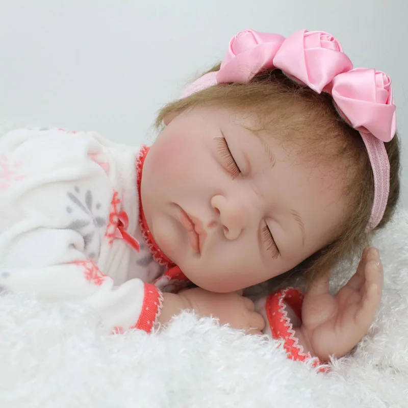 55 см Reborn Baby Doll реалистичные спящие силиконовые закрытые глаза игрушки для девочек детская модная кукла для детей подарки на Рождество и день рождения
