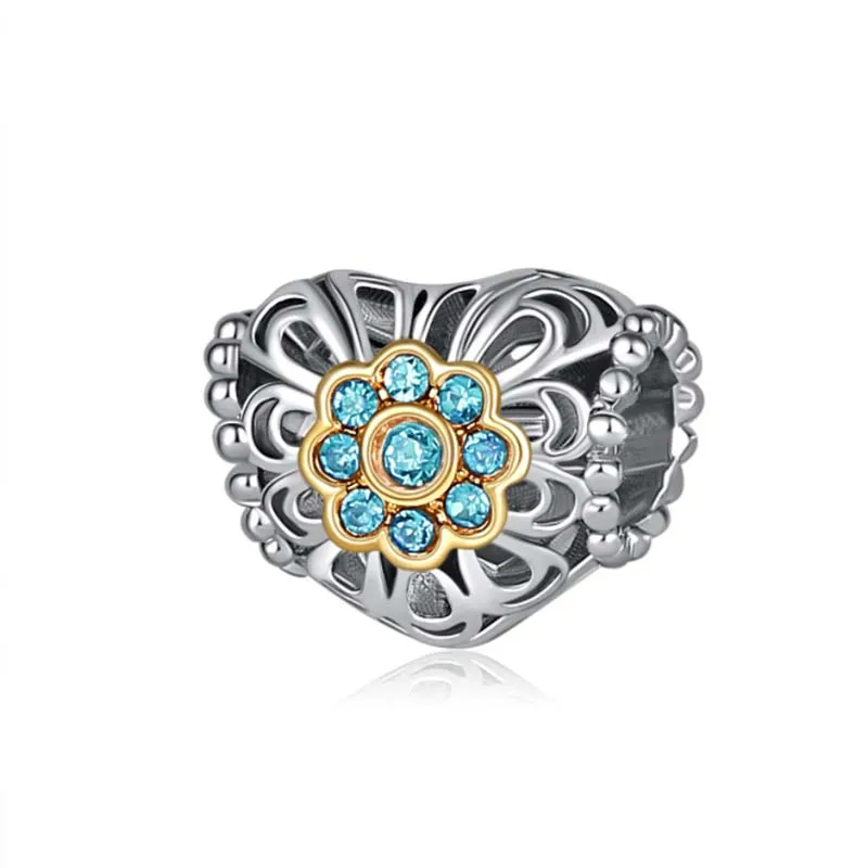 3 Style Heart Shape Beads For Women Creative Hollow Love Flower Two Color Diy Accessories Beads