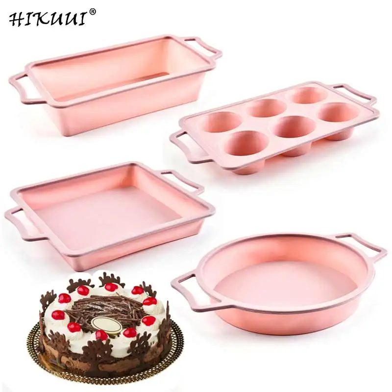 

4 Styles Kitchen Bakeware DIY Silicone Baking Cake Mold Baking Cakes Bread Desserts Baking Pan Cake Moulds Tools Baking Pan