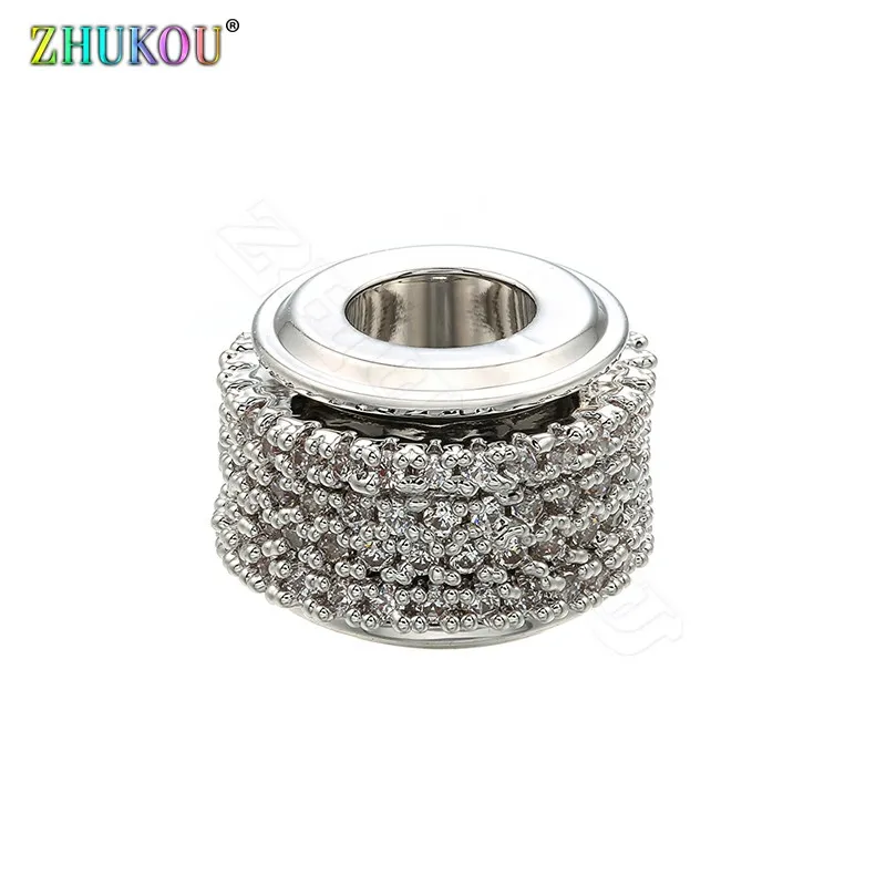 ZHUKOU 8*11 мм латунные кубические бусины из циркония для самостоятельного