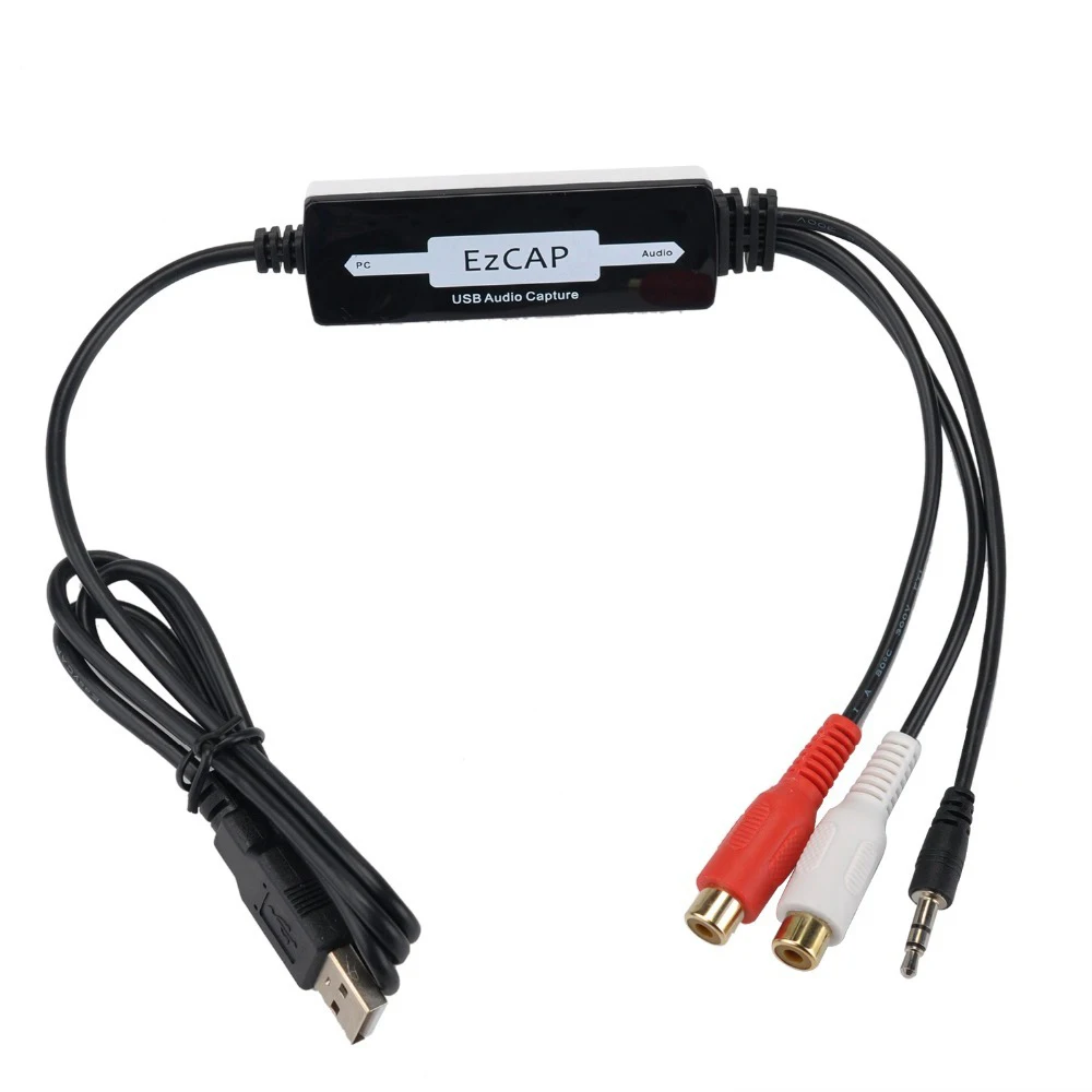 USB 2,0 записывающая карта аудио, Виниловый проигрыватель, LP кассета для CD/MP3 WMA WAV OGG конвертер, правка аудио в MP3 формат для ПК