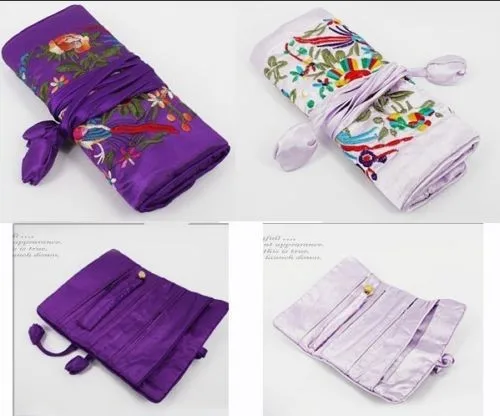 Wholesale10pc китайский Винтаж, рисунок из мультфильмов, блестящее украшения рулонов кошелек; подарочная сумочка кошелек