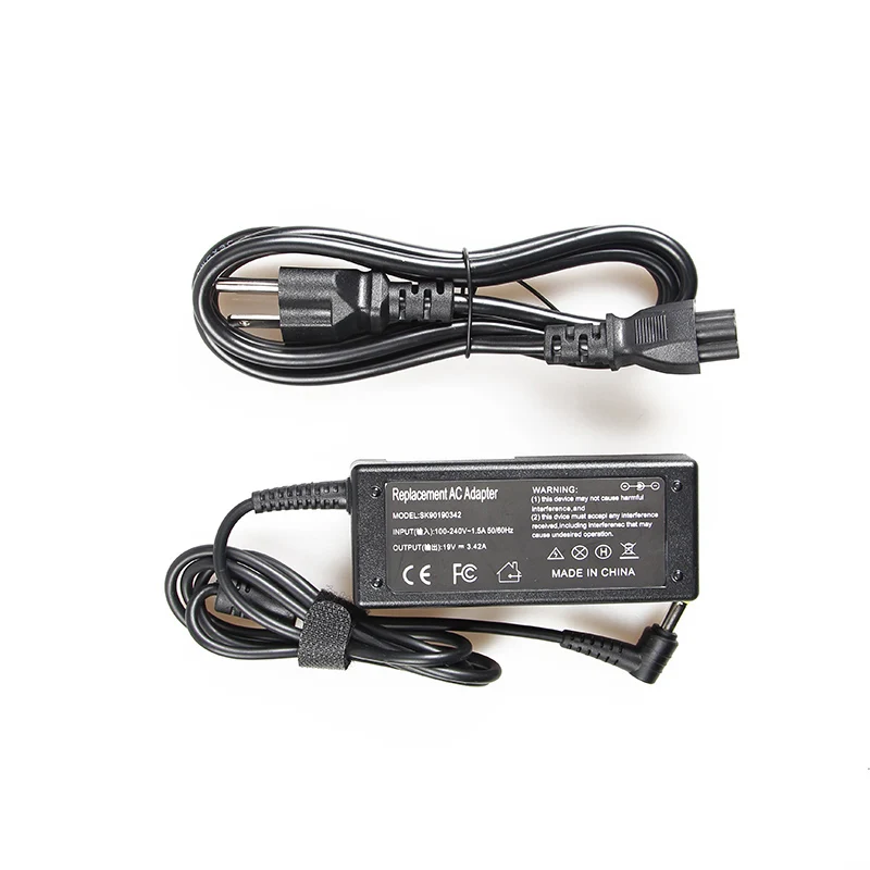 FDBRO 19V 3.42A 5,5*2,5 ноутбук AC адаптер питания зарядное устройство для ACER Aspire One AOA110 AOA150 ZG5 ZA3 NU ZH6 D255E D257 источник питания - Цвет: Черный