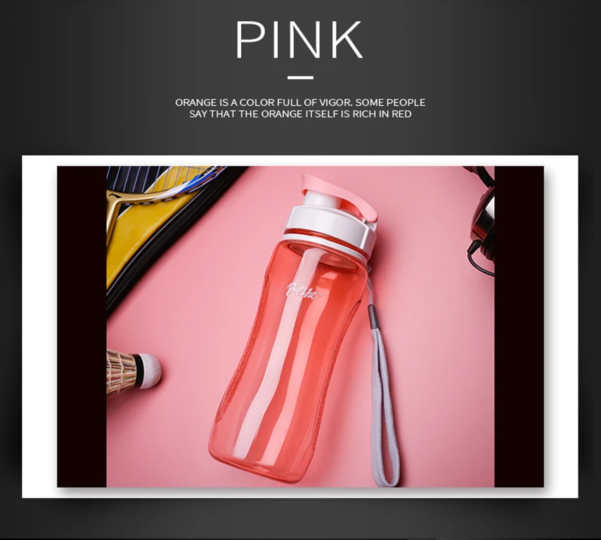 LIYIMENG 560ml 720ml Plastic Water Bottle Five Colors High Capacity Leak Proof Portable Outdoor Sports Gym Drinking Drinkware Bottles B6