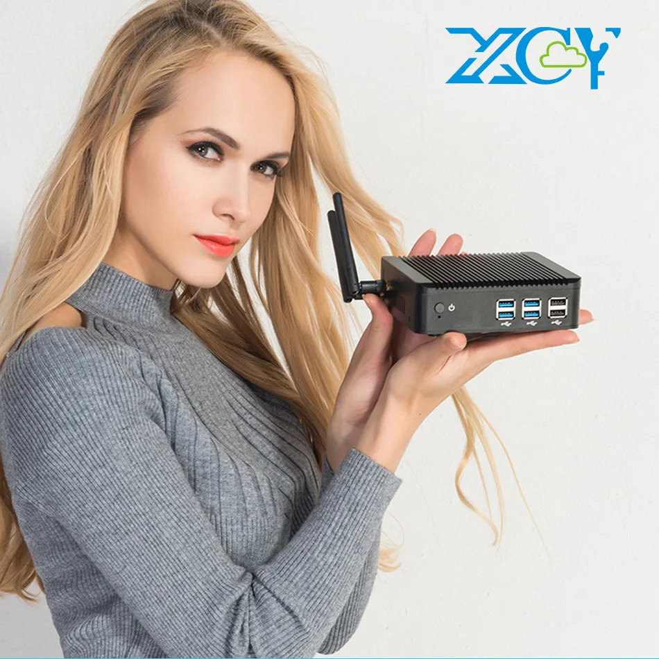 XCY Core i5 4210Y Fanless Mini PC Windows10 4G RAM 256G SSD WIFI VGA HDMI Linux