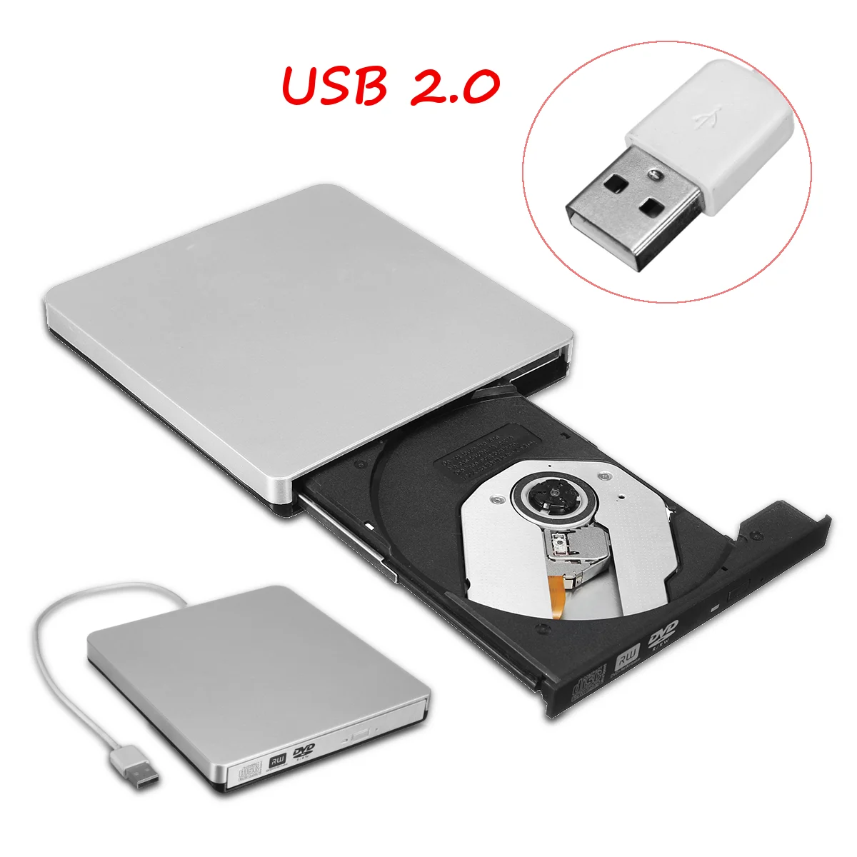 USB2.0 Внешний Проигрыватель DVD ROM Reader Combo Burner привод горелки для портативных ПК оптических дисков