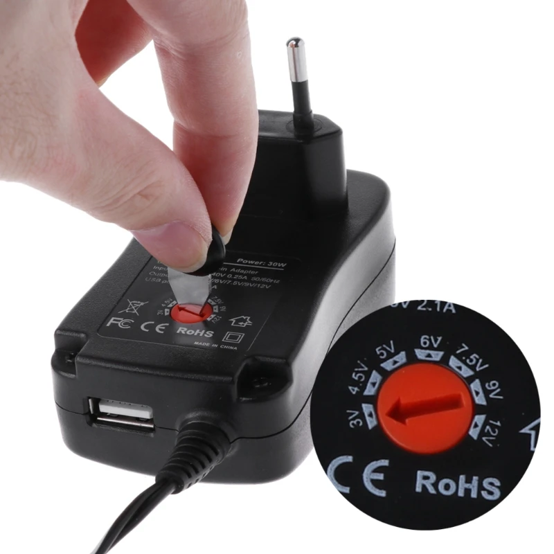 

Adjustable Power Adapter Universal Charger Supply For Led Light Strip Lamp 30W
