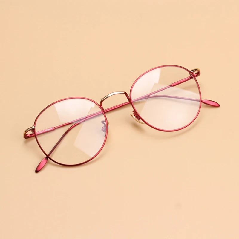 Винтажные женские ретро очки унисекс в круглой металлической оправе с