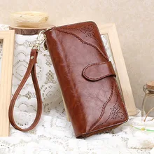 Lace Genuine leather womens wallets and purses zipper, lady Leather Purses Clutch Purse,cow leather vintage women handbag