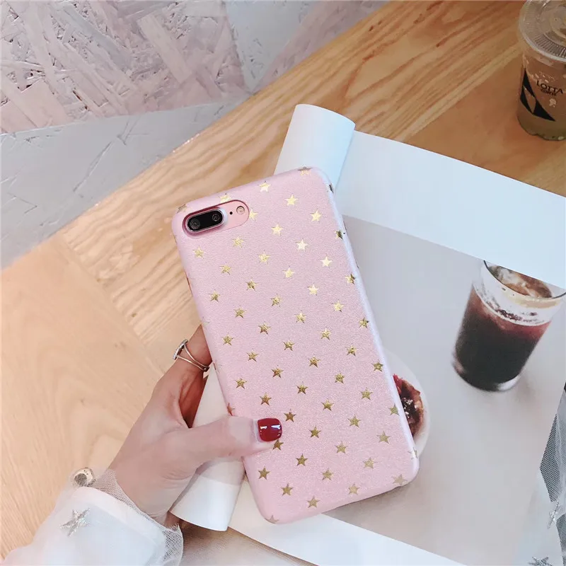 Чехол для телефона Gimfun из искусственной кожи с узором в виде звезд для Iphone 7, 7 plus, 6, 6 S, 6 plus, 8 X, простой Блестящий Мягкий ТПУ чехол-накладка