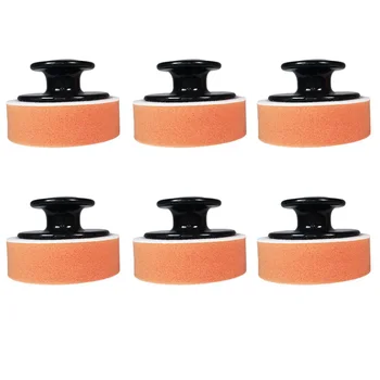

6PCS Polish Wax Sponge Practical Handle Design Professional Vehicle Waxing Polish For Auto Car Washing Pad Sponge