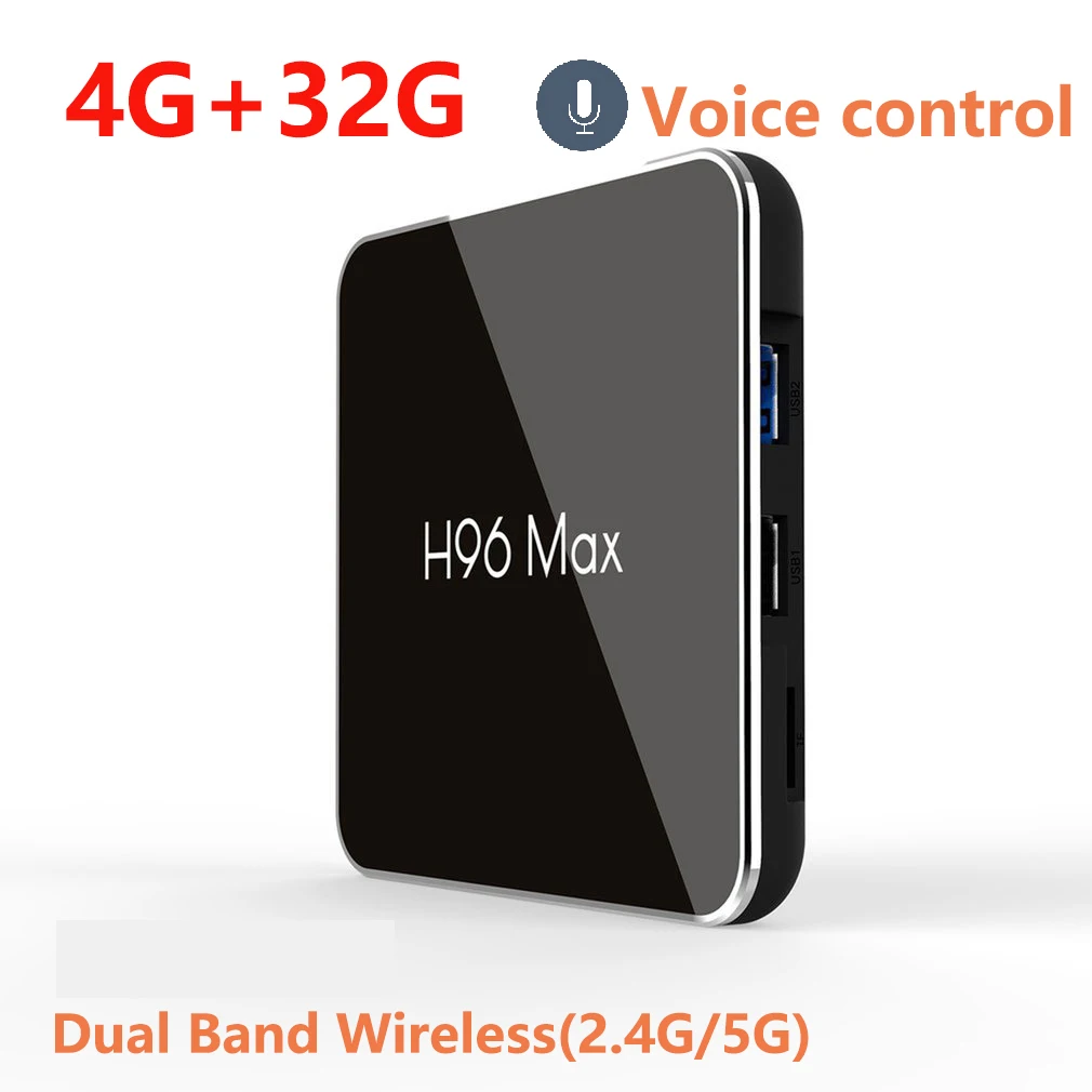 H96max-X2 Smart tv Box 4 ГБ 32 ГБ телеприставка 2,4G/5G Android 8,1 Amlogic S905X2 четырехъядерный 2,4G& 5,8G Wifi USB 3,0 Bluetooth 4 K - Цвет: 4G 32G TV BOX