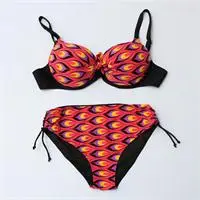 Монокини Push Up Купальник Спортивный Бикини цветочный Купальники для малышек Купальщица Для женщин купальный костюм Micro Трусики бикини сексуальные biquini - Цвет: 2