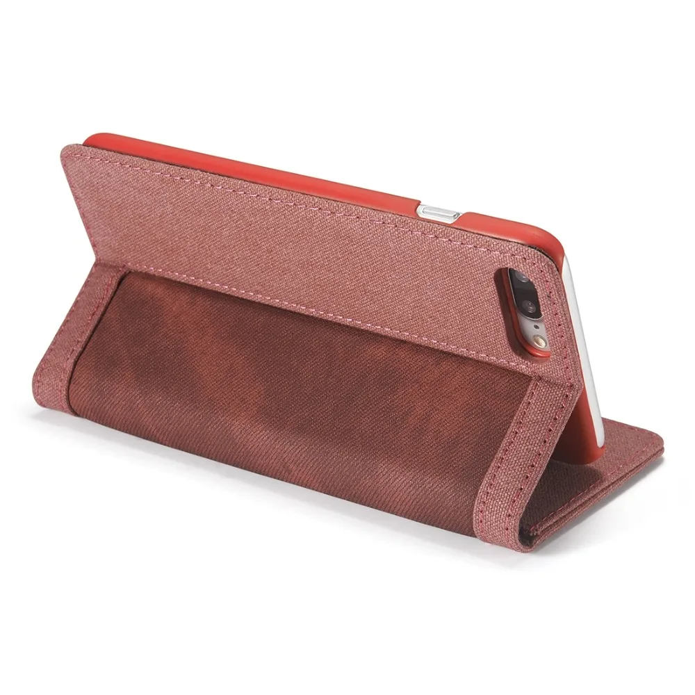 CaseMe для iphone 8 Plus 7 Plus джинсовый холщовый ПК материал горизонтальный Флип кожаный чехол с отделением для карт и держателем чехол для телефона