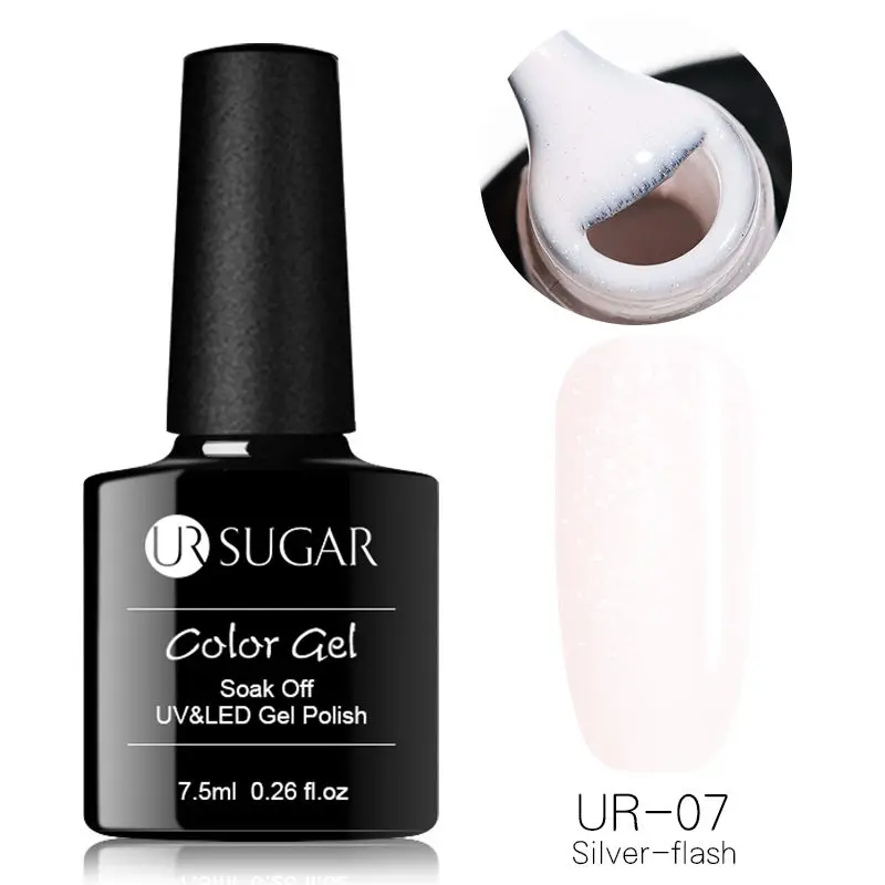 Ur Sugar, набор для ногтей, гель для ногтей, лак Bling Прозрачный Блеск Гель-лак 3D удлинитель для ногти Ложные Советы Гибридный постоянный гель - Цвет: 7