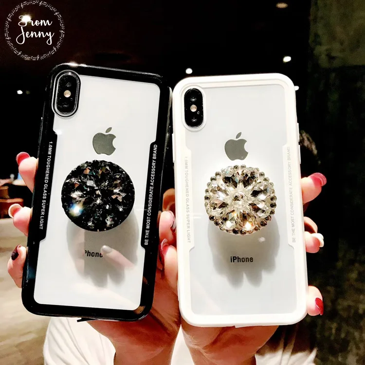 

XS Luxury Fashion Diamond Air Stand Holder Phone Case for iPhone X XS XR Case iPhone XS Max Sparkle Bling Cover For iPhone X