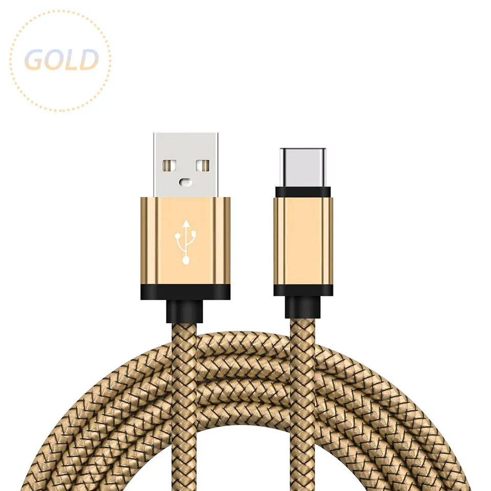 Gold Cable Зарядный кабель usb type C для Samsung Galaxy A8/A9 A3/A5/A7 A40 A60 1/2 Метр длинный мобильный телефон зарядное устройство короткий шнур - Тип штекера: Gold Cable