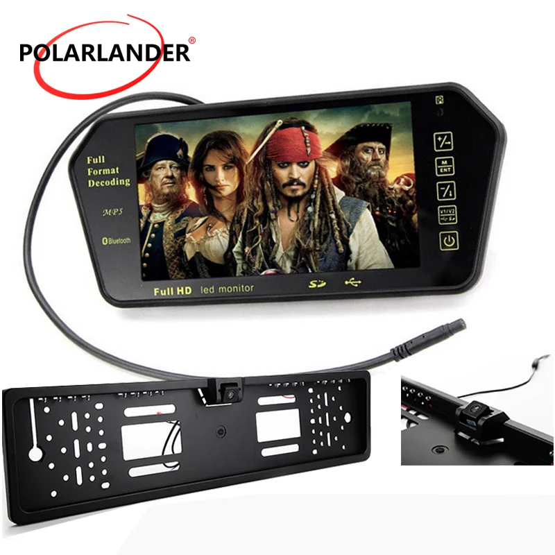 HD 7 дюймов TFT ЖК-дисплей Дисплей 800*480 трансимиттер парковки Системы заднего вида Камера MP5 USB/SD/FM Ночное видение автомобильный зеркальный монитор