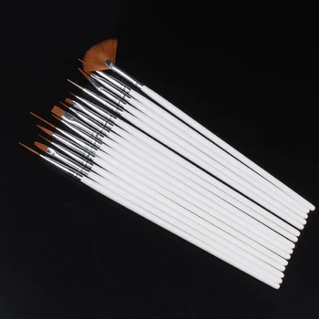 Günstige Professionelle 15 Stücke DIY Nail Art Pinsel Set Polnischen Malerei Zeichnung Pen Salon Maniküre Dekoration Nagel Pinsel Werkzeuge