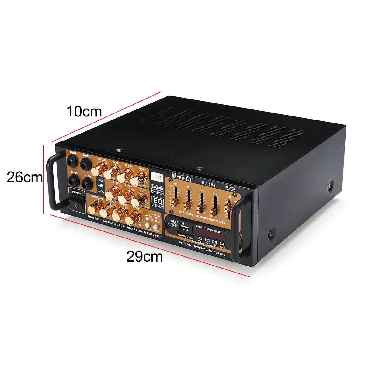 Audew 2000 Вт bluetooth стерео усилитель мощности Профессиональный HIFI аудио Автомобильная гарнитура FM AC220V-240V автомобильный домашний цифровой светодиодный дисплей