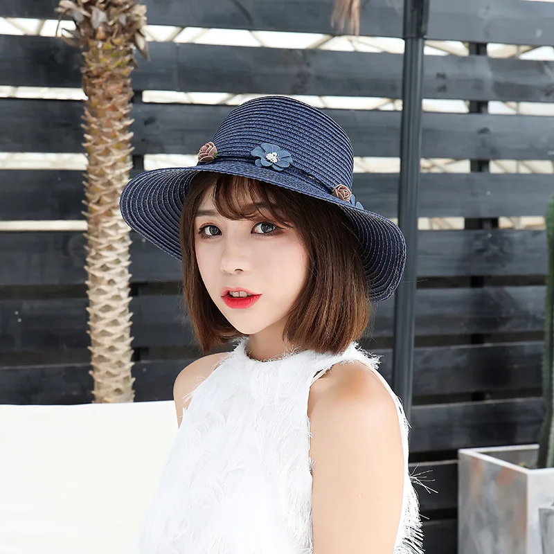 Летние соломенные шляпы от солнца бантом прекрасный Sunhat для девочек и Для женщин открытый пляжные кепки защита от ультрафиолета, от солнца козырек вводной