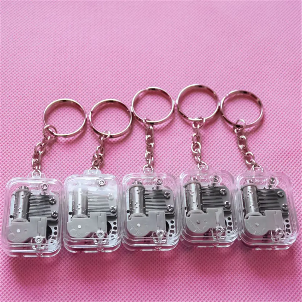 

1Pc Music Box Keychain DIY Play Set 18 Tones Best Mechanical Metal Clockwork Music Box with Screws Home Decor Accessories