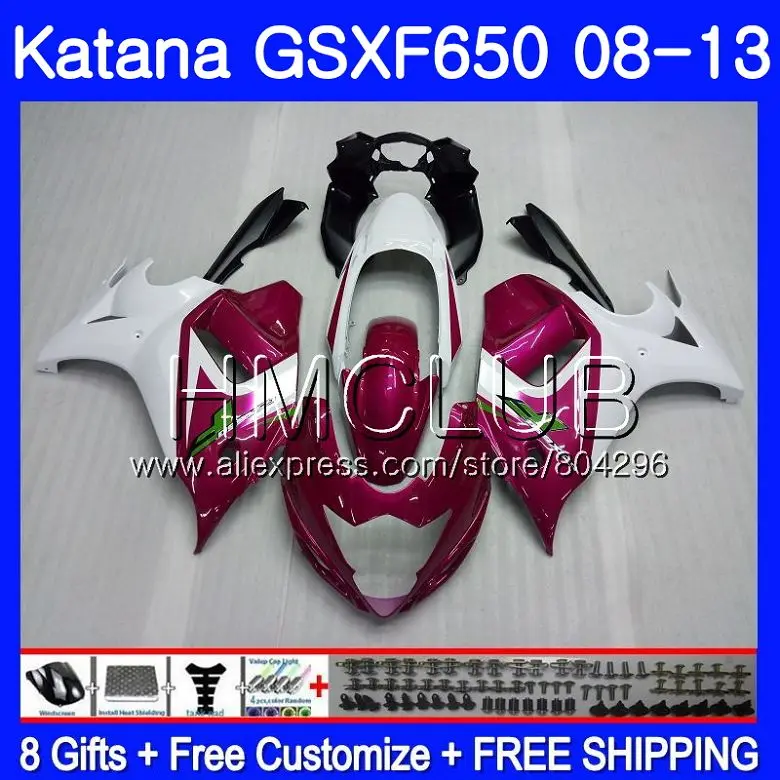 Комплект для Suzuki Katana GSXF 650 650F GSX650F 08 09, 10, 11, 12, 13 лет, 24HM. 23 розового цвета GSXF650 2008 2009 2010 2011 2012 2013 обтекатель